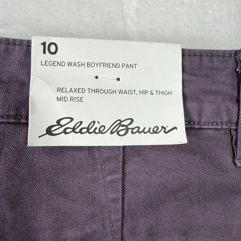 Eddie Bauer Pants Womens 10 Legend Wash Boyfriend Purple Mid Rise Relaxed NWT - Picture 11 of 12